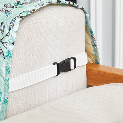 Sofa Cover Leaves Printed T-Shaped Sofa Cover Non Slip Couch Cover Sofa Slipcover Furniture Protector-Light blue