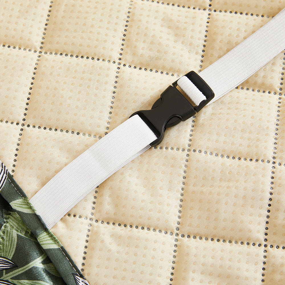 Sofa Cover Leaves Printed T-Shaped Sofa Cover Non Slip Couch Cover Sofa Slipcover Furniture Protector-Dark green