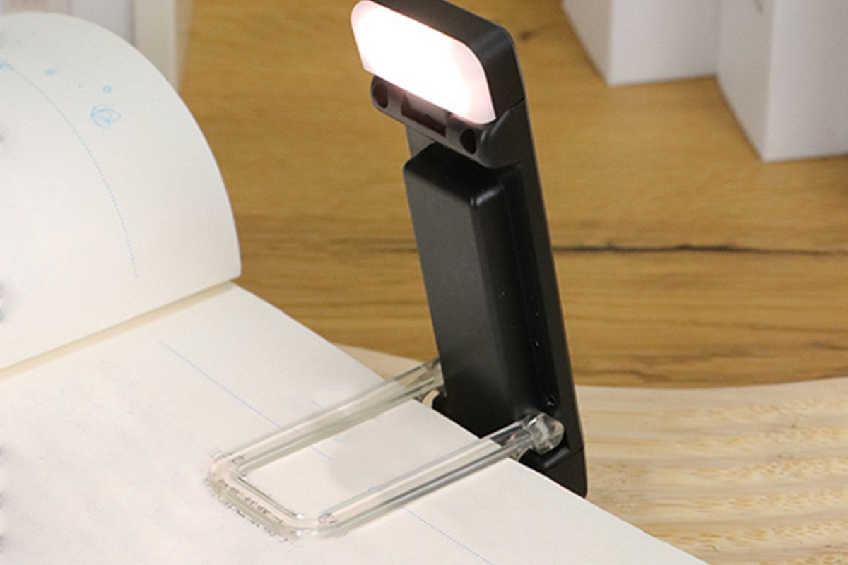 Book Light Clip-On USB Rechargeable Reading Lamp Adjust Angle LED Reading Light-Black