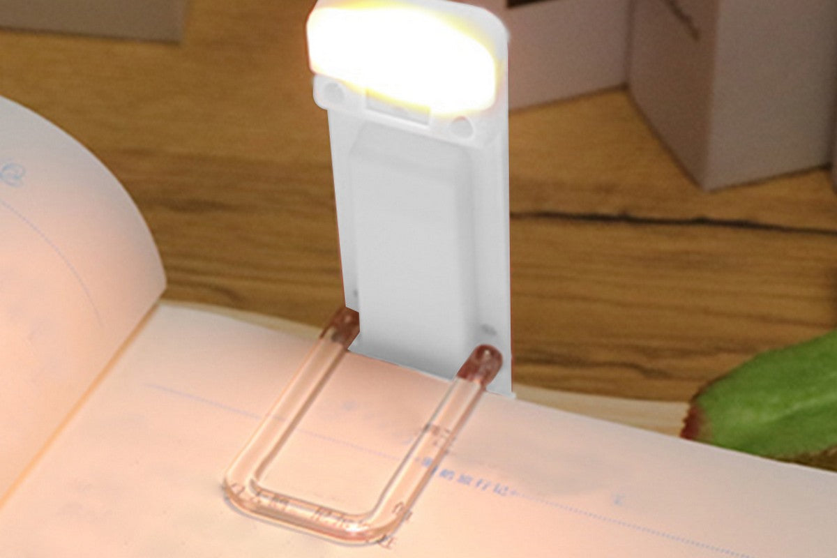 Book Light Clip-On USB Rechargeable Reading Lamp Adjust Angle LED Reading Light-White