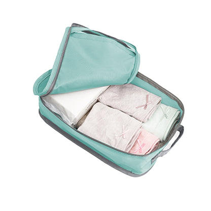 6Pcs Compression Packing Cubes Suitcase Organizer Bag Luggage Storage -Blue