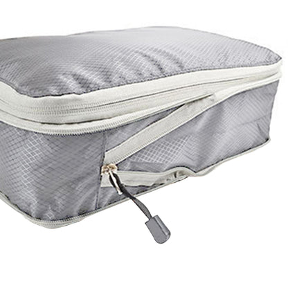 Set of 3Pcs Travel Compressible Packing Cube Pouch Clothes Storage Bags Suitcase Luggage Organizer -Grey
