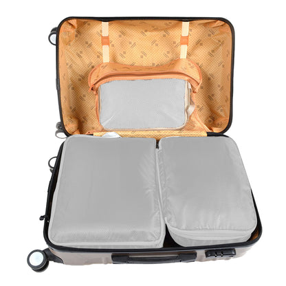 Set of 3Pcs Travel Compressible Packing Cube Pouch Clothes Storage Bags Suitcase Luggage Organizer -Grey
