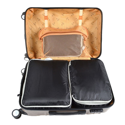 Set of 3Pcs Travel Compressible Packing Cube Pouch Clothes Storage Bags Suitcase Luggage Organizer -Black