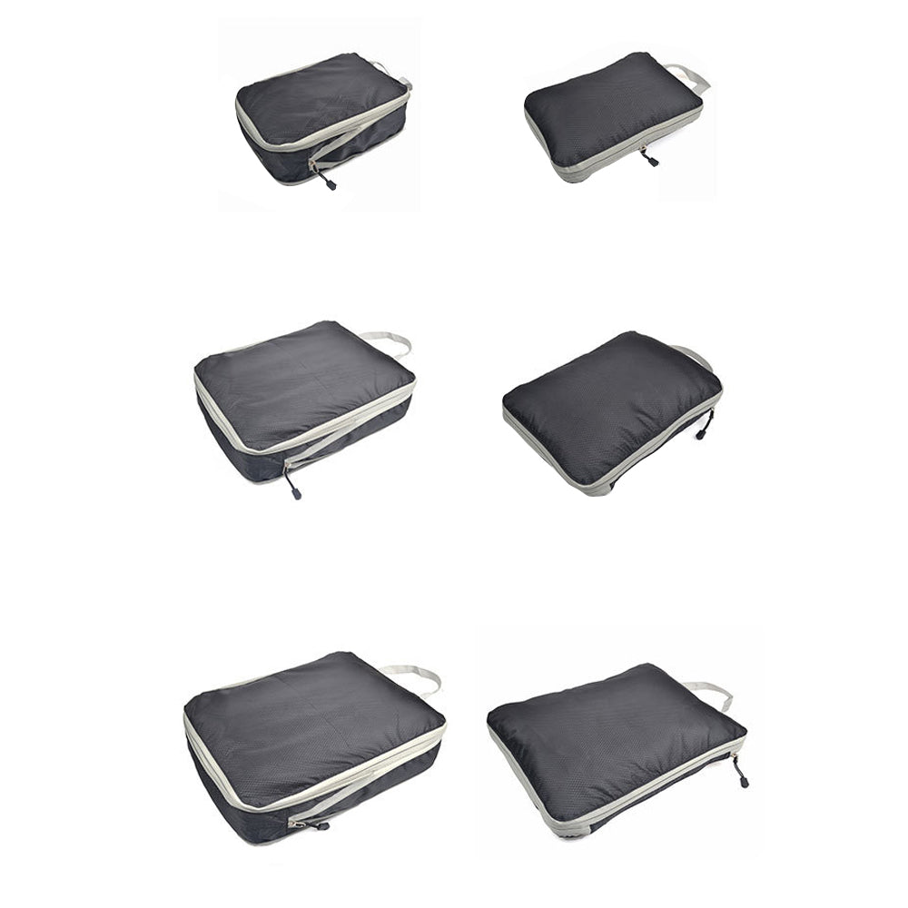 Set of 3Pcs Travel Compressible Packing Cube Pouch Clothes Storage Bags Suitcase Luggage Organizer -Black