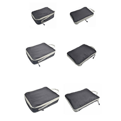 Set of 3Pcs Travel Compressible Packing Cube Pouch Clothes Storage Bags Suitcase Luggage Organizer -Black