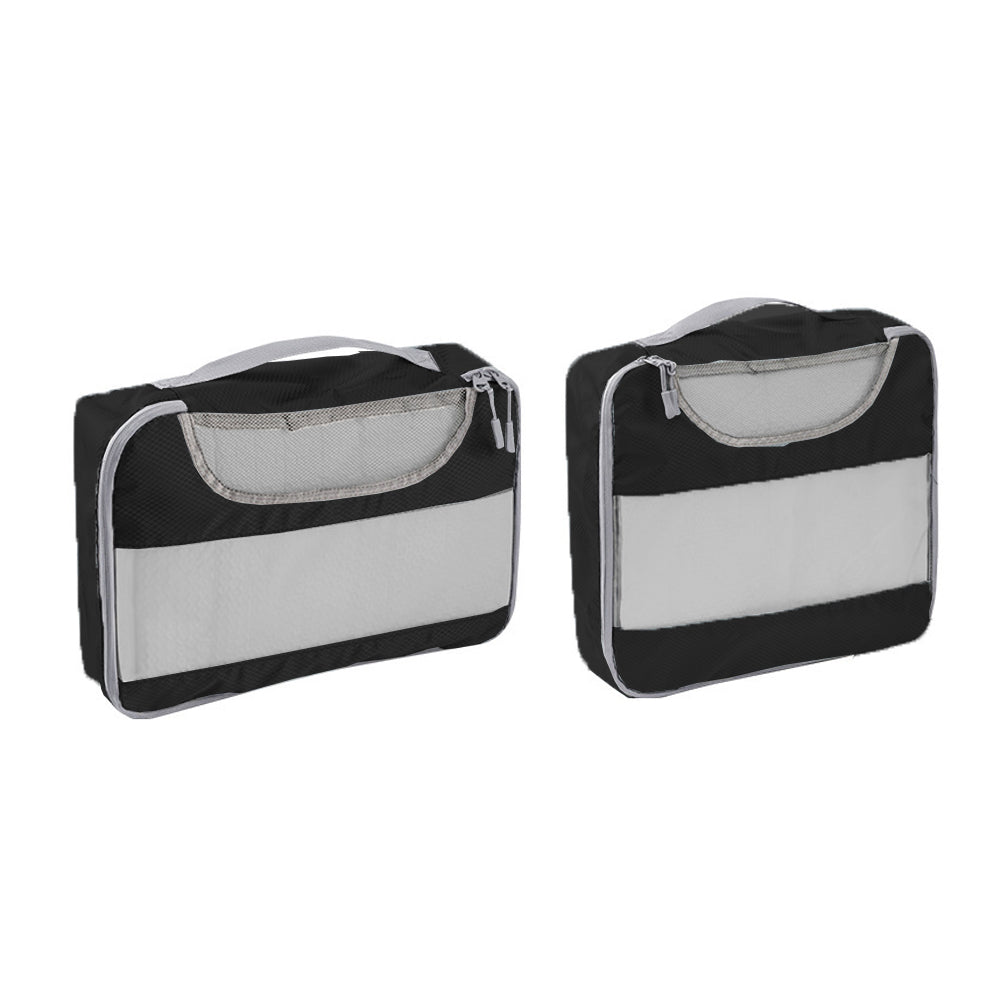 Set of 9Pcs Travel Packing Cube Pouch Clothes Storage Bags Suitcase Luggage Organizer -Black