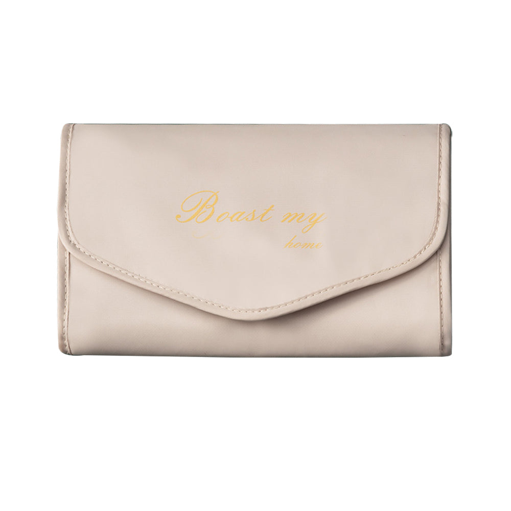 Travel Jewelry Organizer Case Foldable Jewelry Organizer for Rings Necklaces Bracelets Earrings -Nude