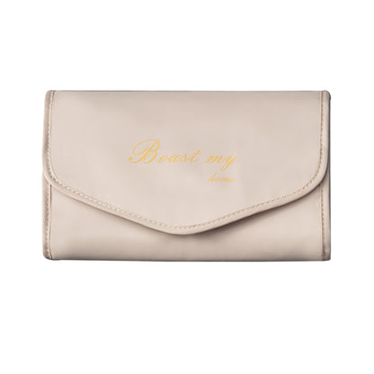 Travel Jewelry Organizer Case Foldable Jewelry Organizer for Rings Necklaces Bracelets Earrings -Nude