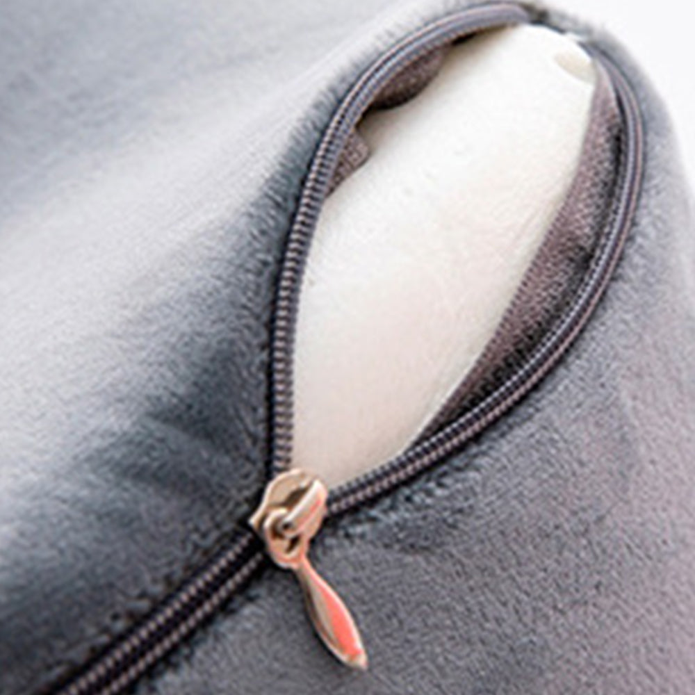 Travel Neck Pillow for Airplane Memory Foam Sleeping Pillow with Eyemask and Earplugs -Grey