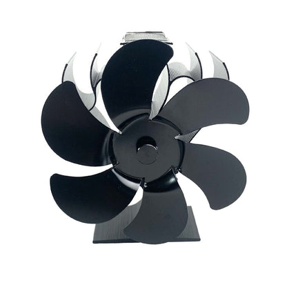 6 Blade Fireplace Fan Heat Self-Powered Wood Stove Top Burner Silent Eco Heater