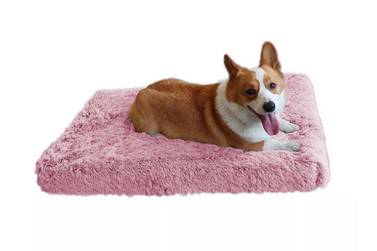 Plush Soft Pet Beds Washable Crate Pad Kennel Pad-Pink