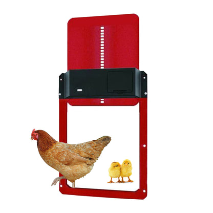 Automatic Chicken Coop Door Opener Light Sensing Chicken House Poultry Gate-Red