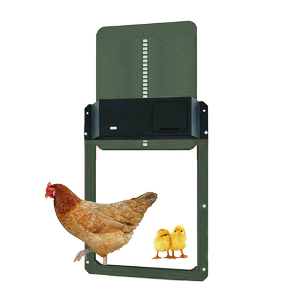 Automatic Chicken Coop Door Opener Light Sensing Chicken House Poultry Gate-Green