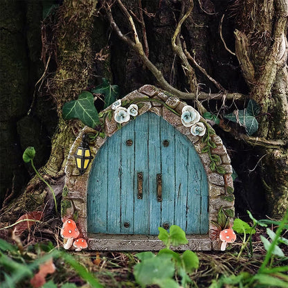 Art Sculpture Decoration Fairy Garden Door Windows Yard Art Sculpture Outdoor Decoration-Style 1