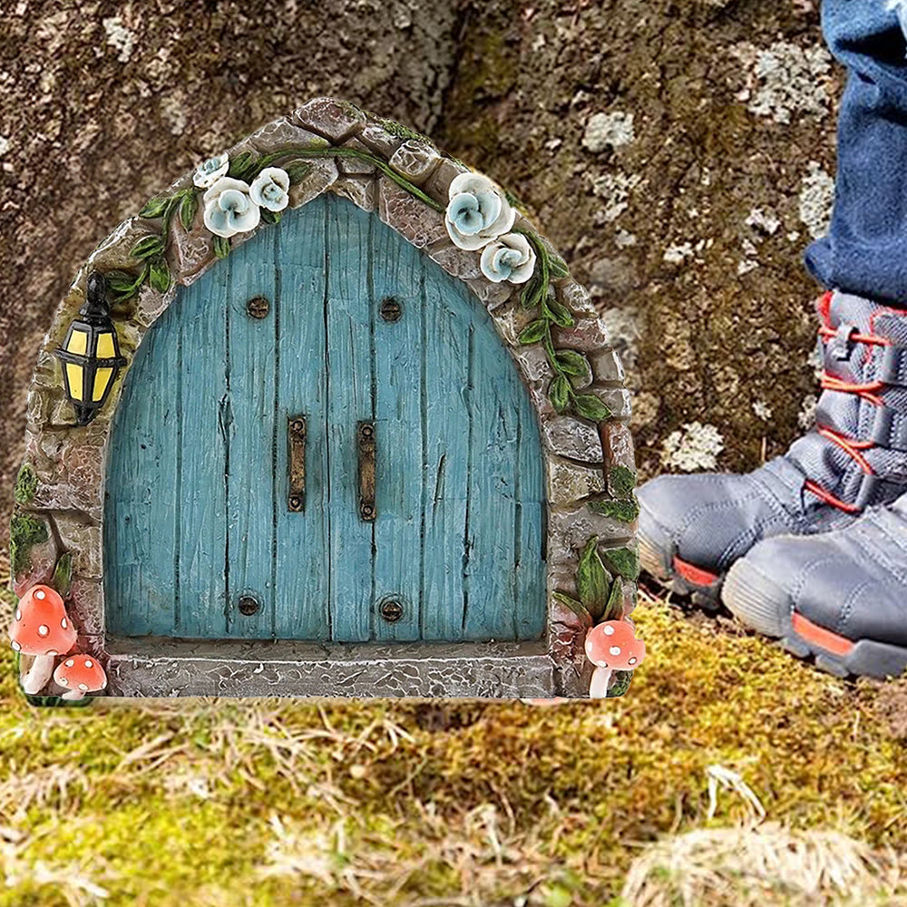 Art Sculpture Decoration Fairy Garden Door Windows Yard Art Sculpture Outdoor Decoration-Style 1