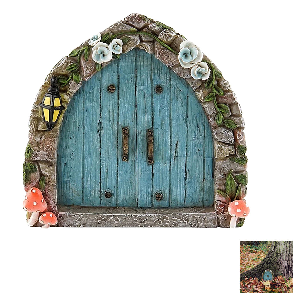 Art Sculpture Decoration Fairy Garden Door Windows Yard Art Sculpture Outdoor Decoration-Style 1