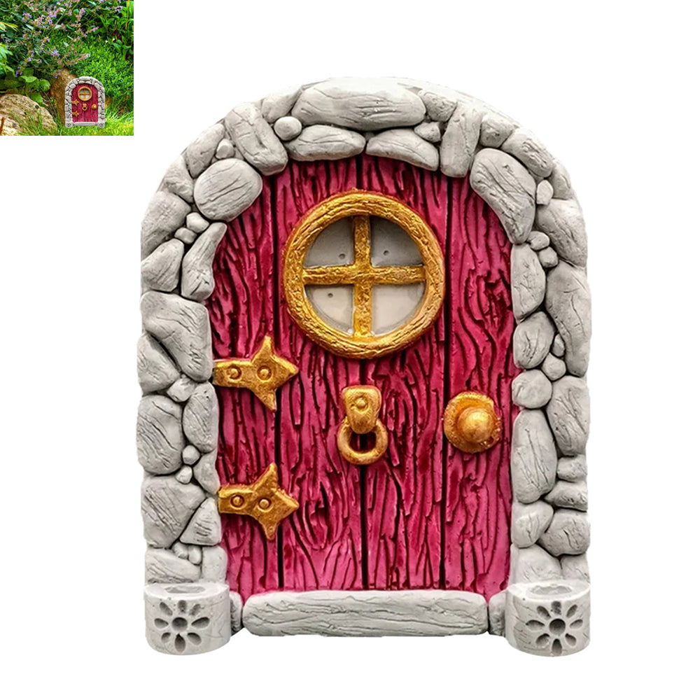 Art Sculpture Decoration Fairy Garden Door Windows Yard Art Sculpture Outdoor Decoration-Style 2