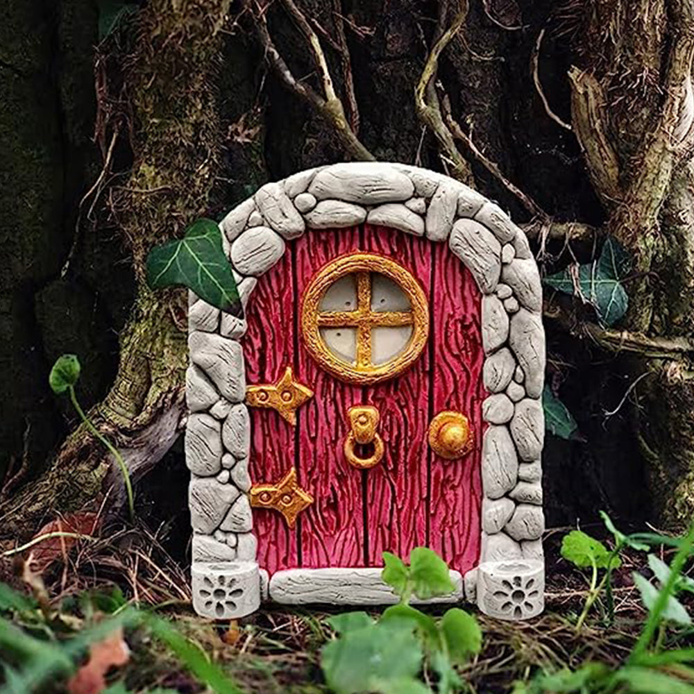 Art Sculpture Decoration Fairy Garden Door Windows Yard Art Sculpture Outdoor Decoration-Style 2