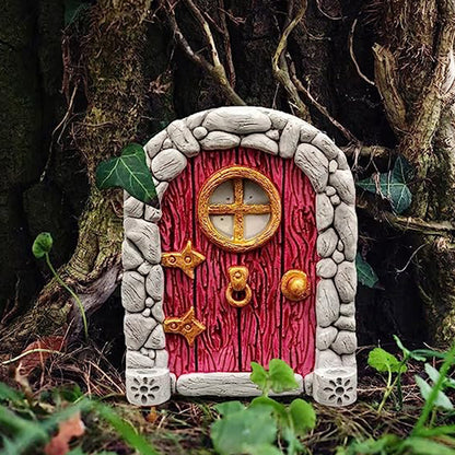 Art Sculpture Decoration Fairy Garden Door Windows Yard Art Sculpture Outdoor Decoration-Style 2