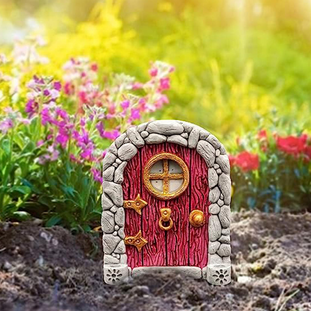 Art Sculpture Decoration Fairy Garden Door Windows Yard Art Sculpture Outdoor Decoration-Style 2
