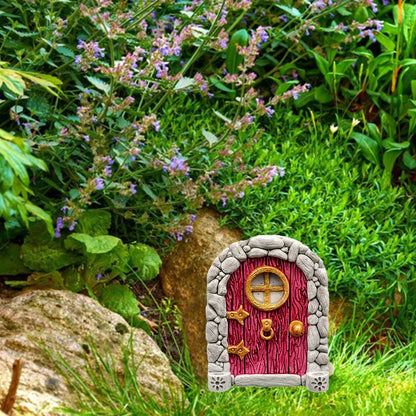 Art Sculpture Decoration Fairy Garden Door Windows Yard Art Sculpture Outdoor Decoration-Style 2