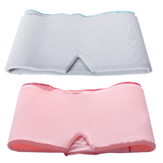 2pcs Migraine Headache Relief Cap Reusable Headache Hat Mask Flexible Gel Hot Cold Compress -Grey and Pink