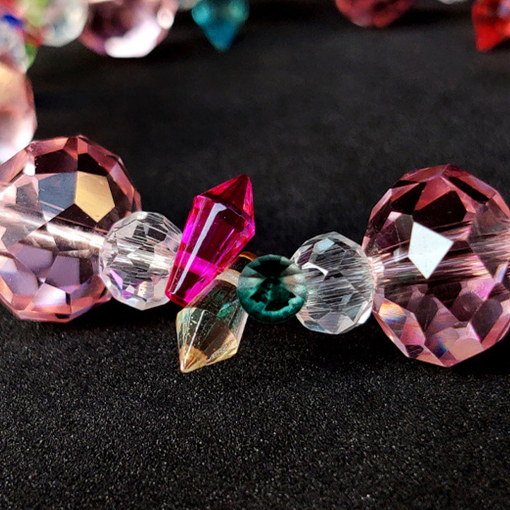 Toy 131 Pieces DIY Bracelet Kids Charm Bracelet Making Kit Beads Bracelet DIY Craft -Pink