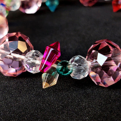 Toy 131 Pieces DIY Bracelet Kids Charm Bracelet Making Kit Beads Bracelet DIY Craft -Pink