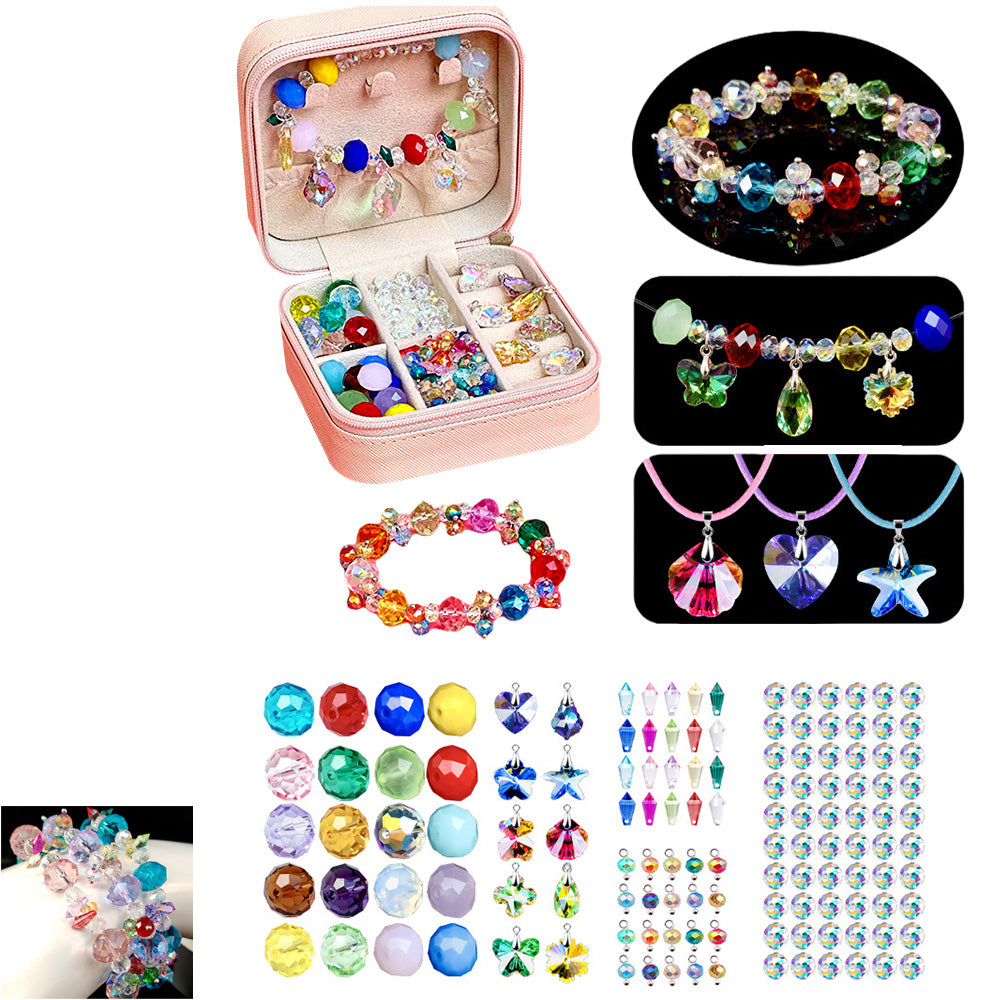 Toy 131pcs Charm Bracelet Making Kit DIY Kids Craft Jewelry Making Kit for Teen Girls -Multicolor