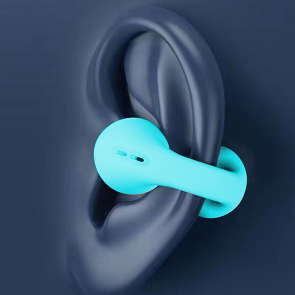 Wireless Headphones Wireless Earbuds Wireless Bluetooth Headphones Ear Clip Bone Conduction Earphones Sports Earbuds -Blue