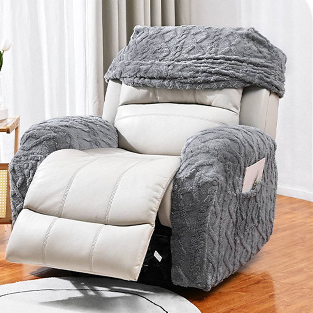 Stretch Recliner Chair Covers Sofa Slipcover Chair Spandex Soft Recliner Slipcover Furniture Protector -Grey