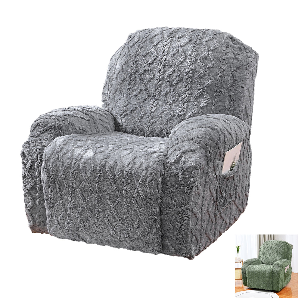 Stretch Recliner Chair Covers Sofa Slipcover Chair Spandex Soft Recliner Slipcover Furniture Protector -Grey