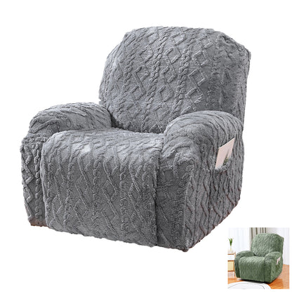 Stretch Recliner Chair Covers Sofa Slipcover Chair Spandex Soft Recliner Slipcover Furniture Protector -Grey