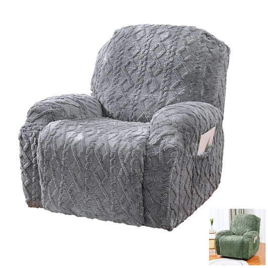 Stretch Recliner Chair Covers Sofa Slipcover Chair Spandex Soft Recliner Slipcover Furniture Protector -Grey