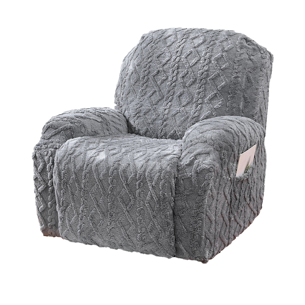 Stretch Recliner Chair Covers Sofa Slipcover Chair Spandex Soft Recliner Slipcover Furniture Protector -Grey