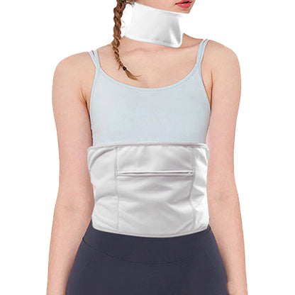 Castor Oil Packs Wrap 4PCS Reusable Oil Packs with Adjustable Elastic Strap for Waist and Neck -Khaki and White