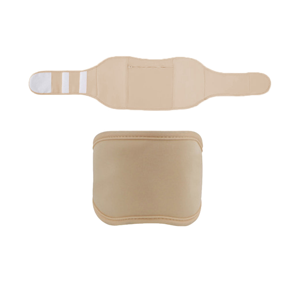 Castor Oil Packs Wrap 4PCS Reusable Oil Packs with Adjustable Elastic Strap for Waist and Neck -Khaki and Pink