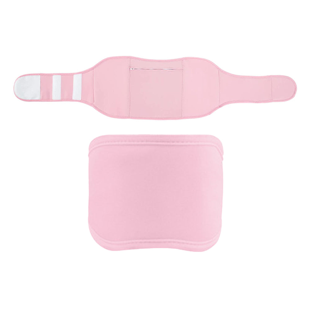 Castor Oil Packs Wrap 4PCS Reusable Oil Packs with Adjustable Elastic Strap for Waist and Neck -Pink and White