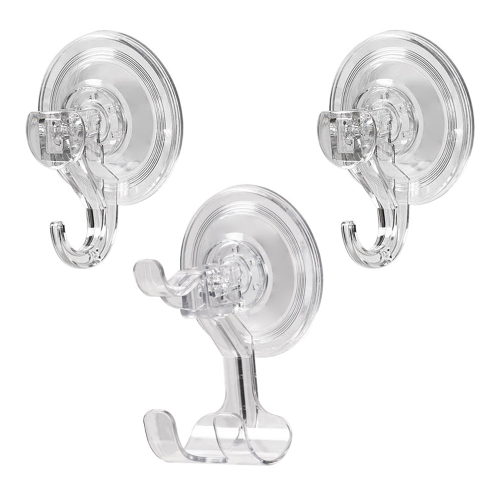 Clear Powerful Vacuum Shower Suction Cup Hook Set