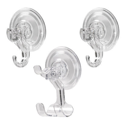 Clear Powerful Vacuum Shower Suction Cup Hook Set