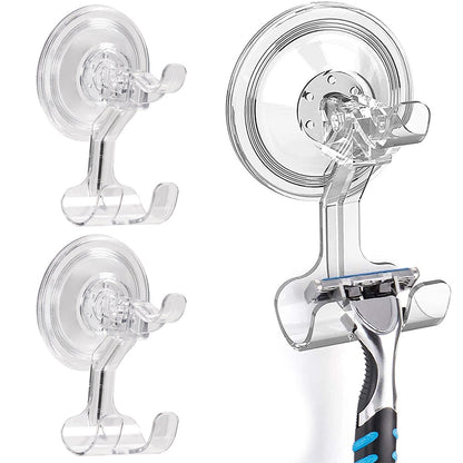 Clear Powerful Vacuum Shower Suction Cup Hook Set