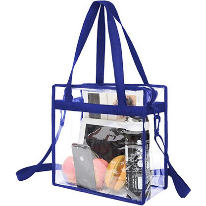 PVC Clear Transparent Tote Bag Handbag with Shoulder Strap Zipper
