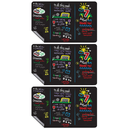 Fridge Sticker Magnetic Black Dry Erase Board Chalkboard Sticker 3pcs