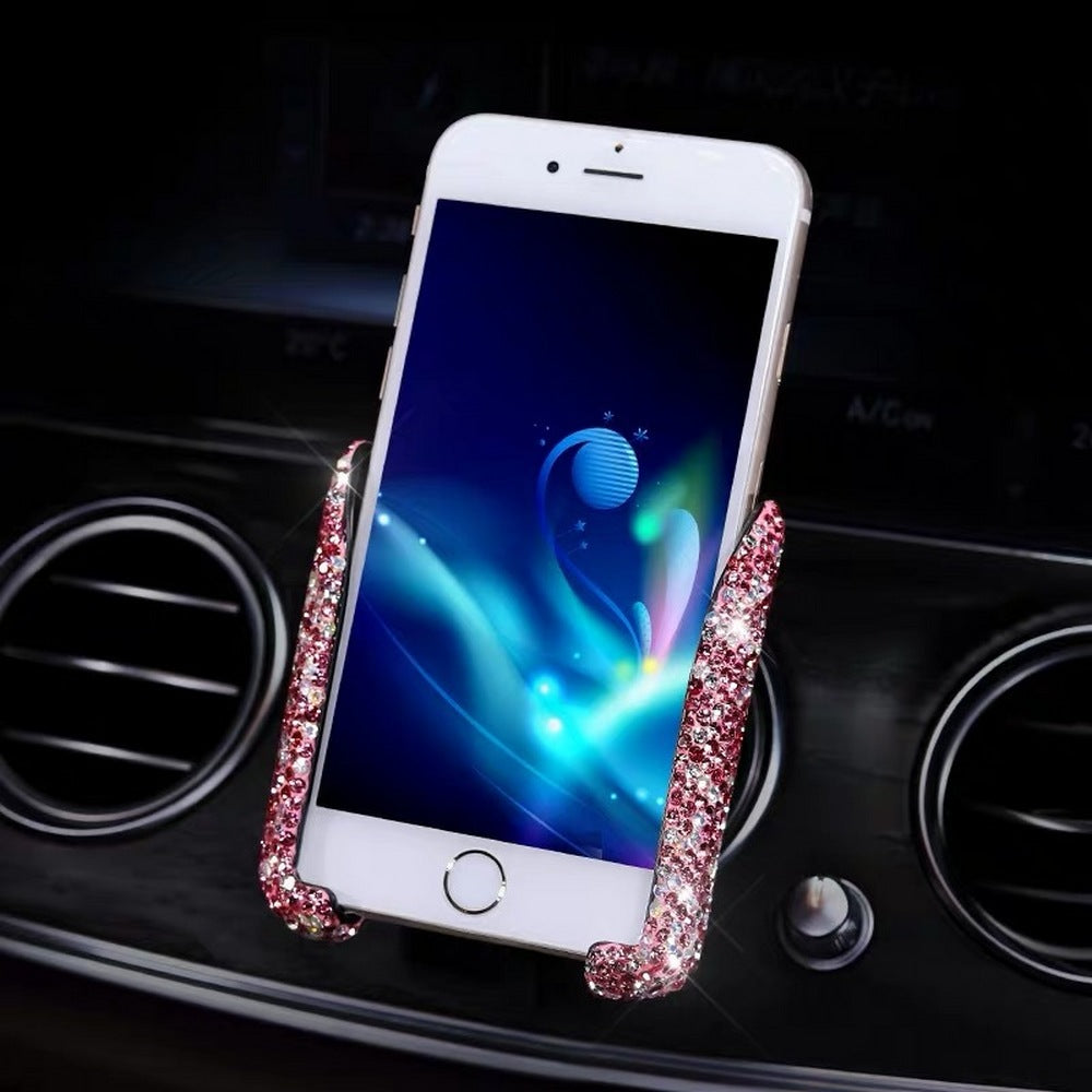 Universal Bling Rhinestones Car Phone Holder Car Air Vent Mount Phone Gravity Holder