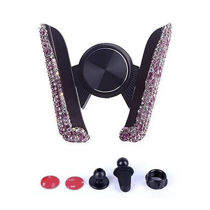 Universal Bling Rhinestones Car Phone Holder Car Air Vent Mount Phone Gravity Holder