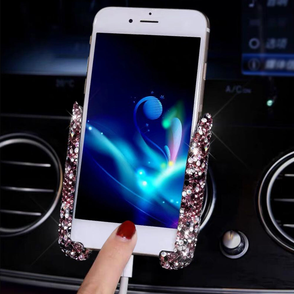 Universal Bling Rhinestones Car Phone Holder Car Air Vent Mount Phone Gravity Holder