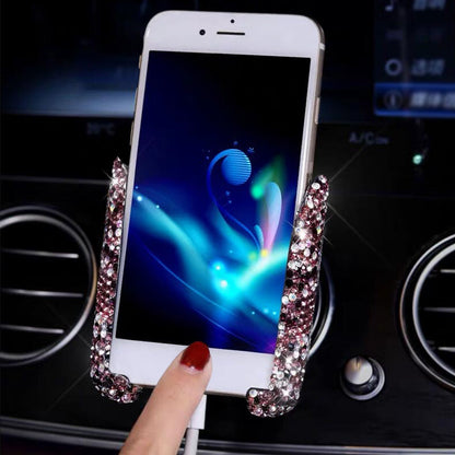 Universal Bling Rhinestones Car Phone Holder Car Air Vent Mount Phone Gravity Holder