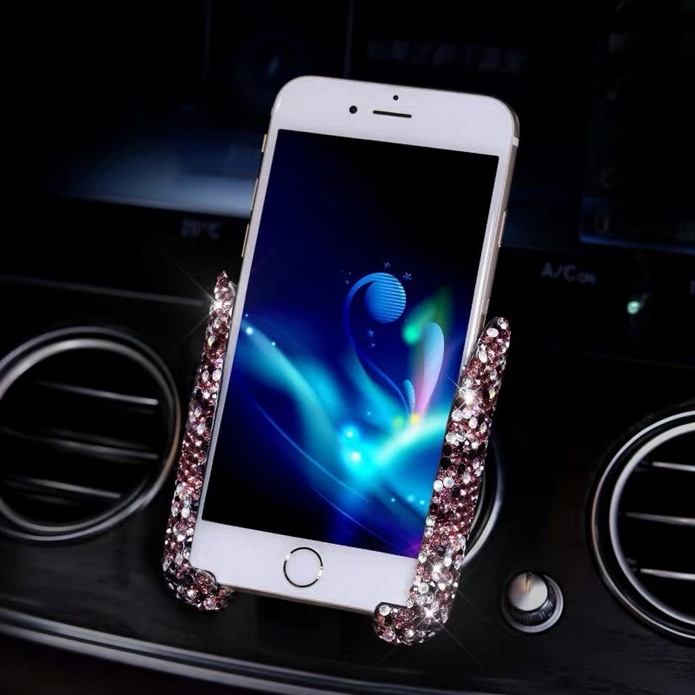 Universal Bling Rhinestones Car Phone Holder Car Air Vent Mount Phone Gravity Holder