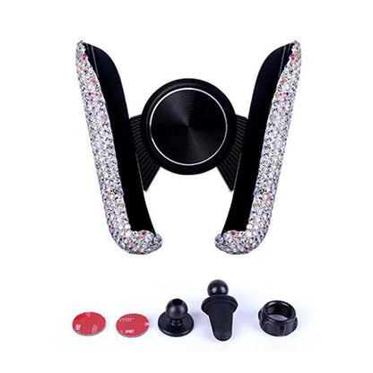 Universal Bling Rhinestones Car Phone Holder Car Air Vent Mount Phone Gravity Holder